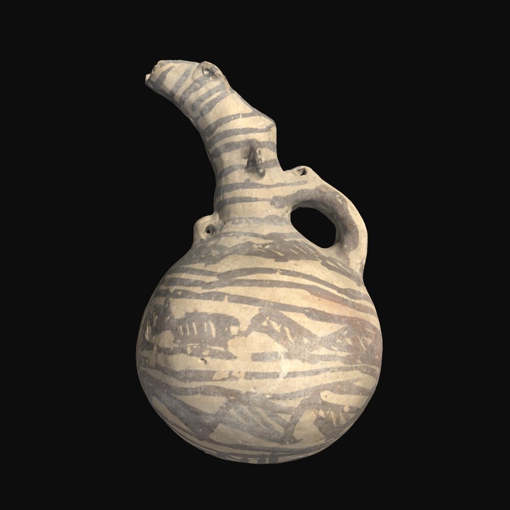 MA1978.59.1 White Painted III-V Ware String-hole Style juglet