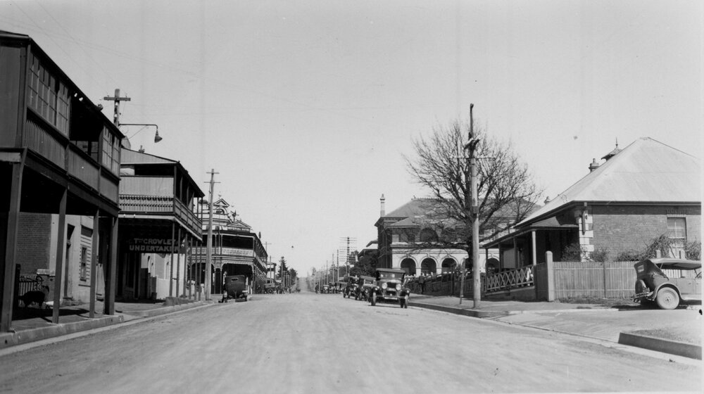 Faulkner Street looking south showing Hirschberg's building