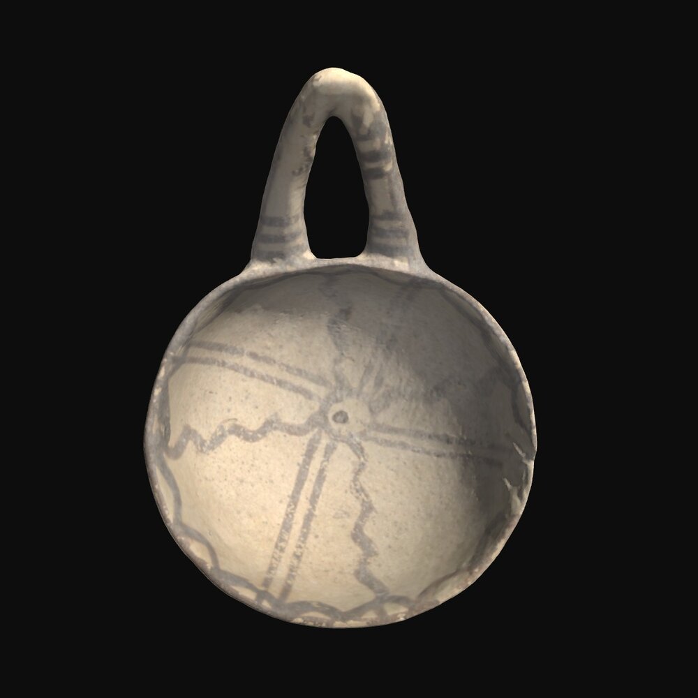 MA1974.16.1 White Painted III Ware shallow bowl