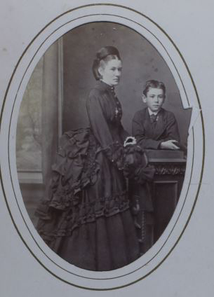 A carte-de-visite of an unidentified woman and young boy
