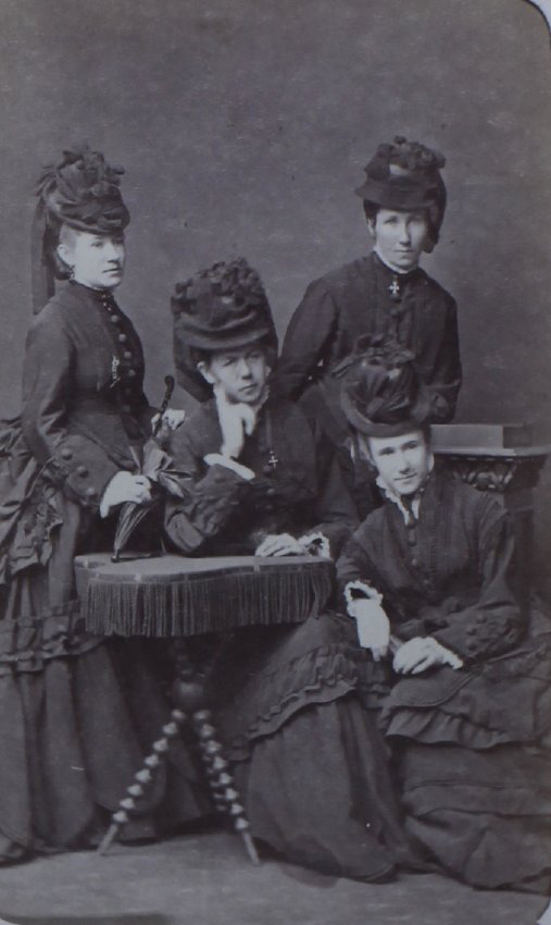 A carte-de-visite of a group of four unidentified women