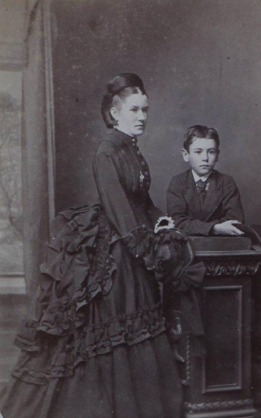 A carte-de-visite of an unidentified woman and boy, Sydney
