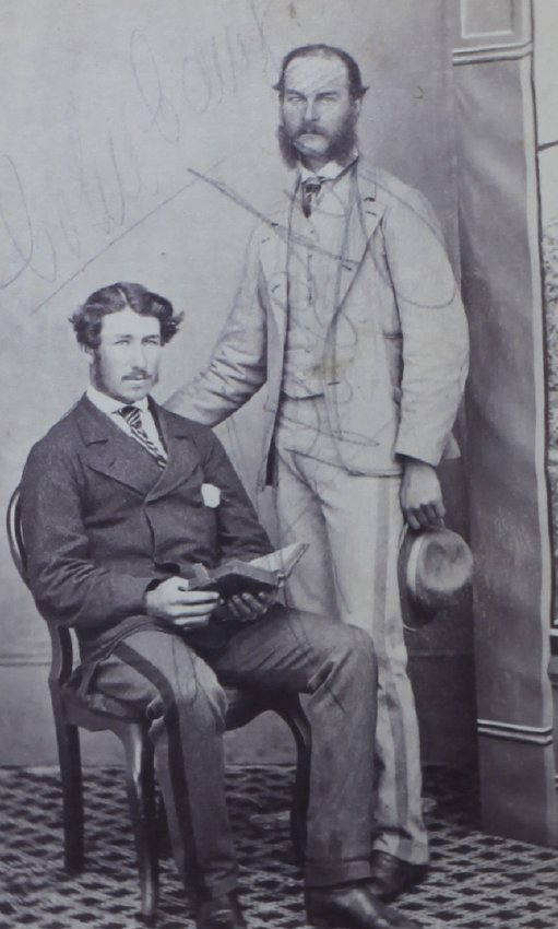 A carte-de-visite of two men annotated on verso Colin [?] Campbell / Hooknose McBeath / Inverell Station