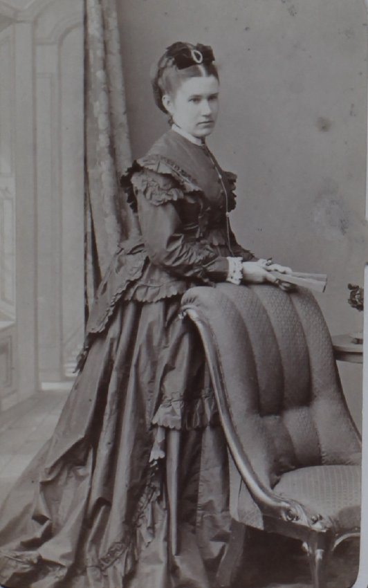 A carte-de-visite of a woman annotated on verso (in a modern hand) Mary Campbell / later Mrs JJR Gibson / c.1869-1871