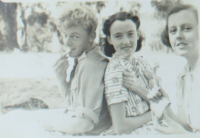 NEUC students at Blue Hole, Gara River, 1941 