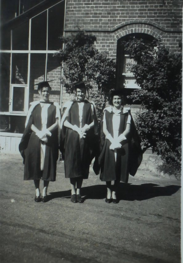 Dot, Sange and Lorraine, Graduation, 1942