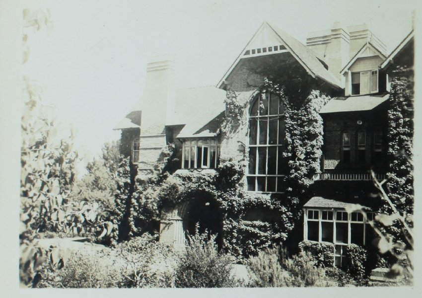 Booloominbah covered in creeper and ivy