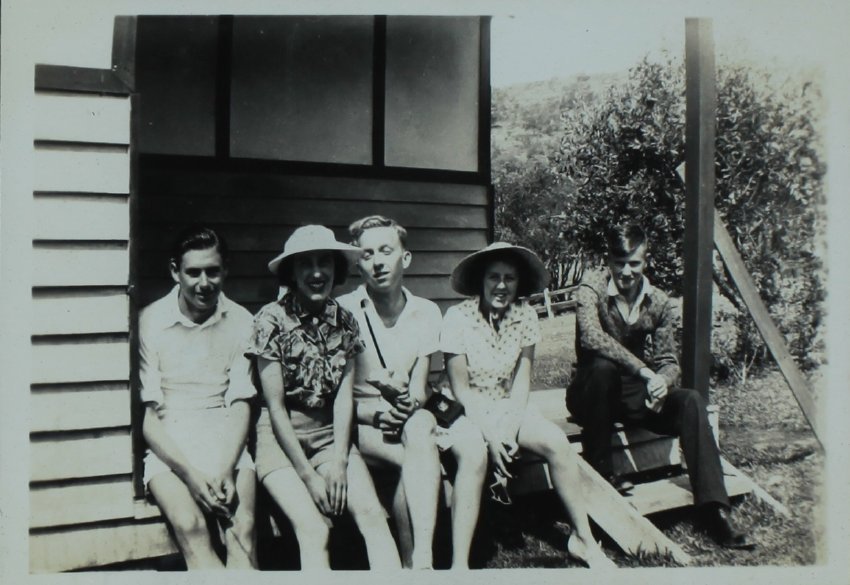 Students on the verandah of the male accommodation at Crescent Head