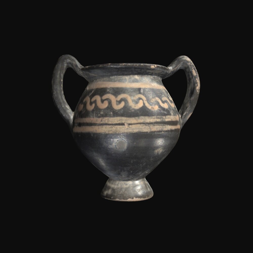 MA1982.4.3 Applied Red &lsquo;Nesteroid&rsquo; kantharos