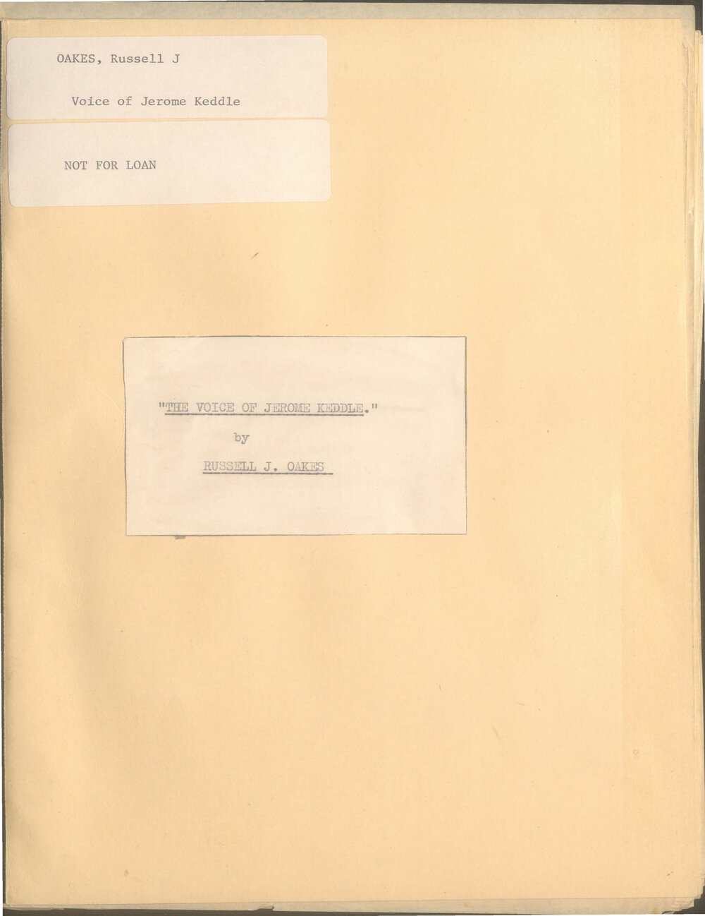 The voice of Jerome Keddle (annotated)