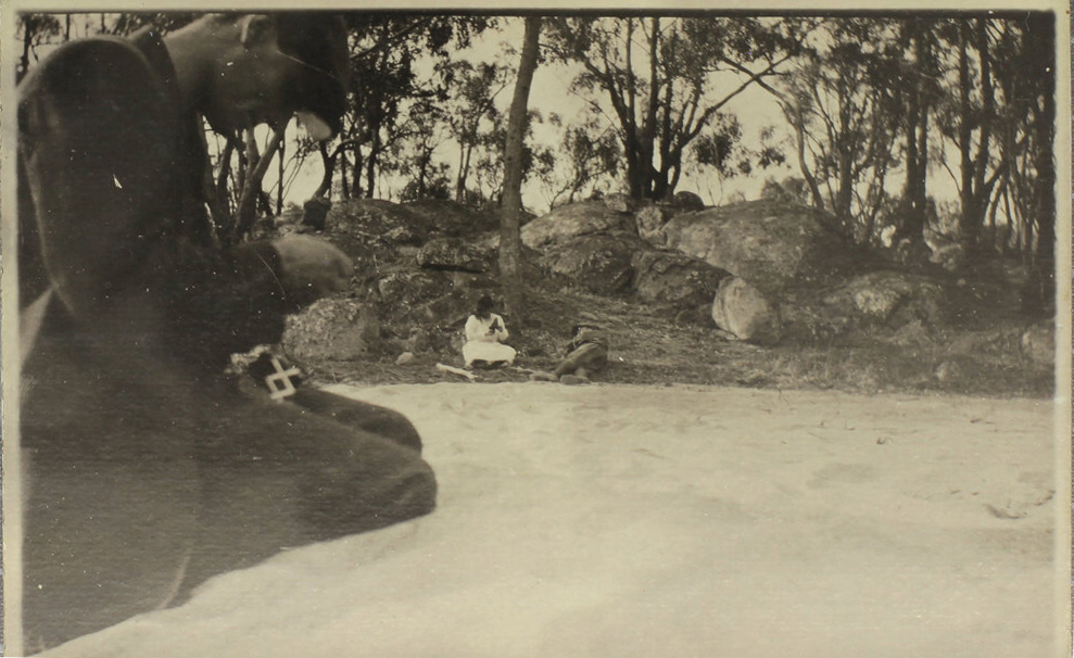 People on a sandy creek bed, [Dorrigo?]