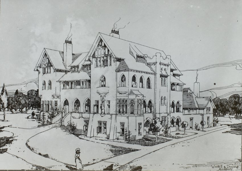 Sketch of proposed new Convent following fire of Lismore