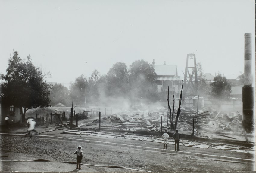Catholic Church and Convent, after fire
