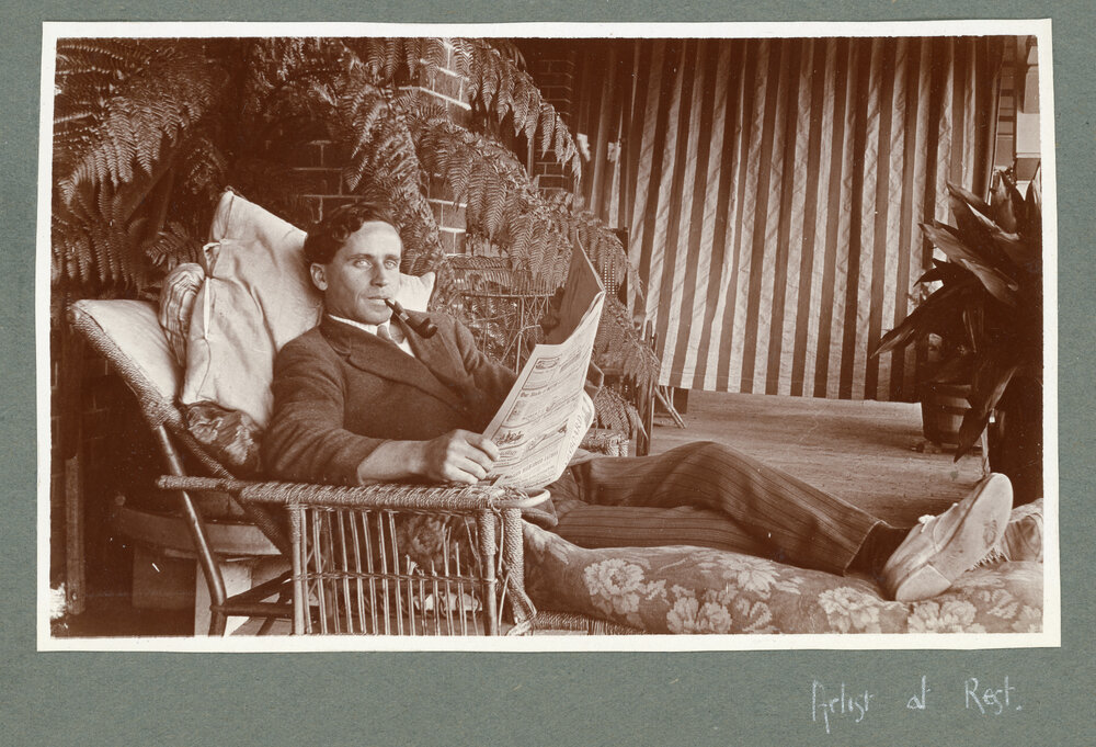 "Artist at rest", Booloominbah, c.1919