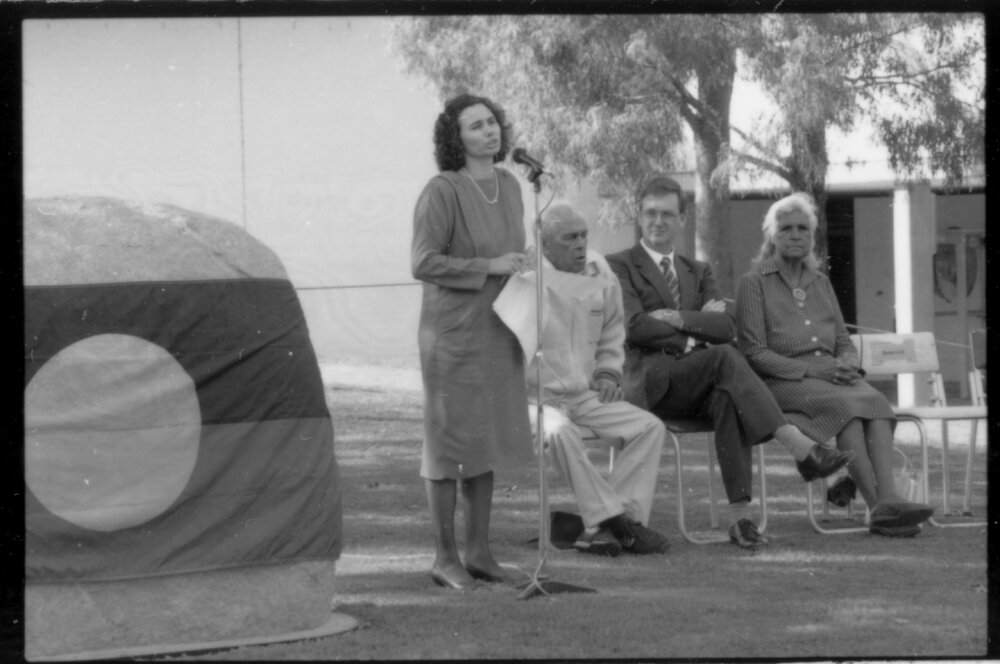Ceremony for Aboriginal Education, Lyn Riley, Bill Murray, Ethel De Silva, 1988