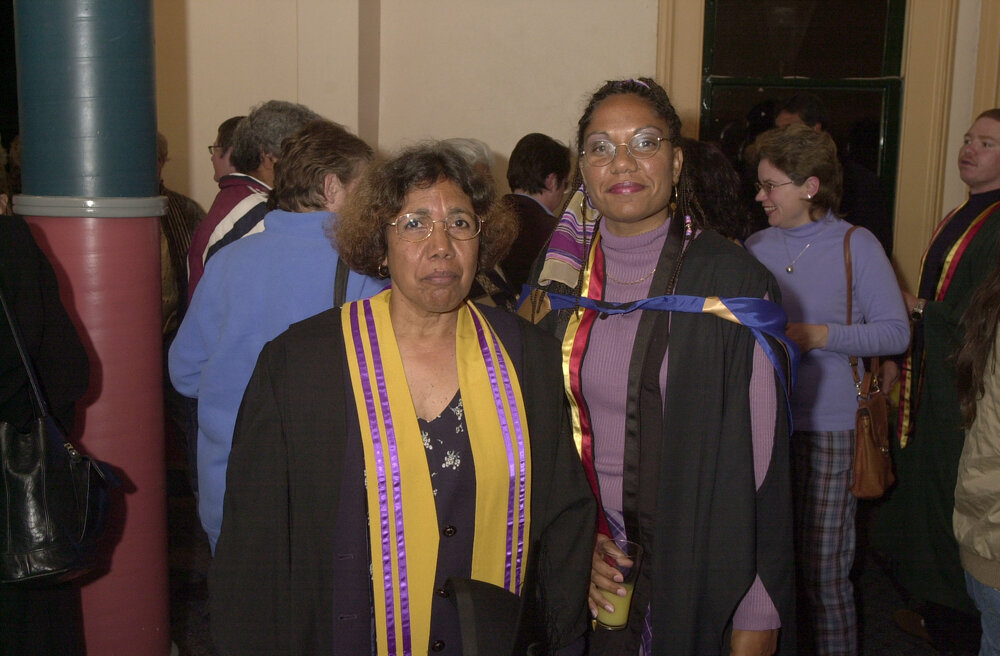 Di Golden and Lorina Barker at the Frank Archibald Lecture, October 2001