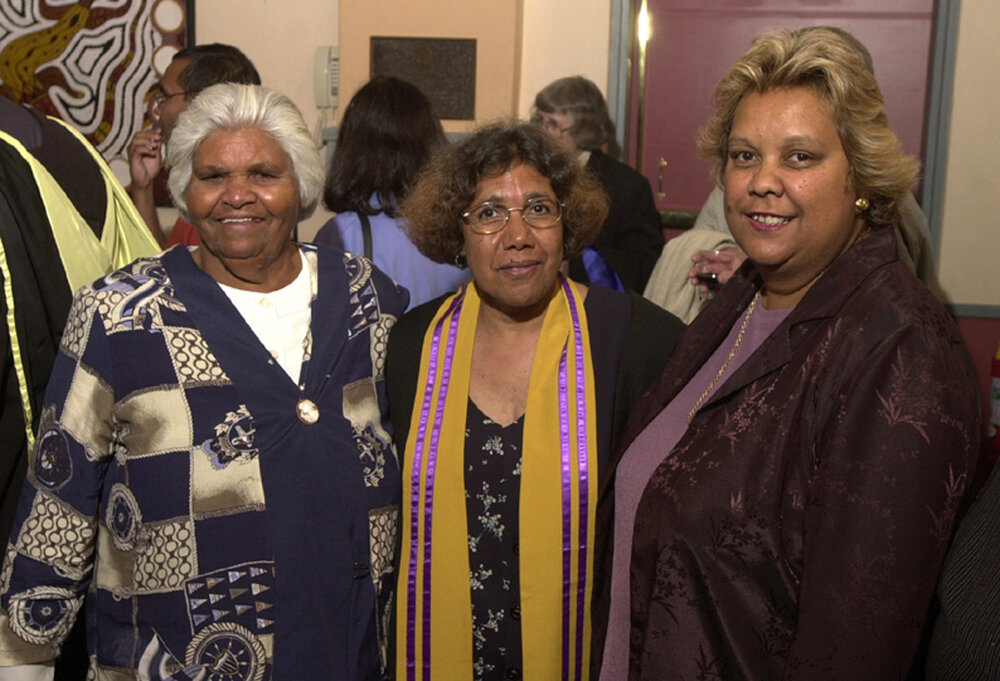 Maisie Kelly, Di Golden, Jackie Huggins at the Frank Archibald Lecture, October 2001
