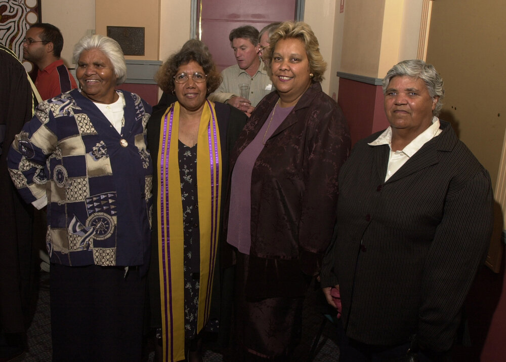 Maisie Kelly, Di Golden, Jackie Huggins and Grace Gordon at the 2001 Frank Archibald Lecture