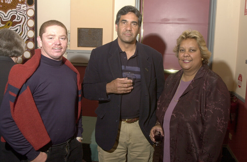 Peter Johnson, Tom Briggs and Jackie Huggins at the Frank Archibald Lecture, 2001