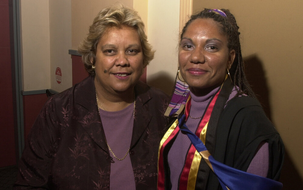 Jackie Huggins and Lorina Barker at the Frank Archibald Lecture, October 2001