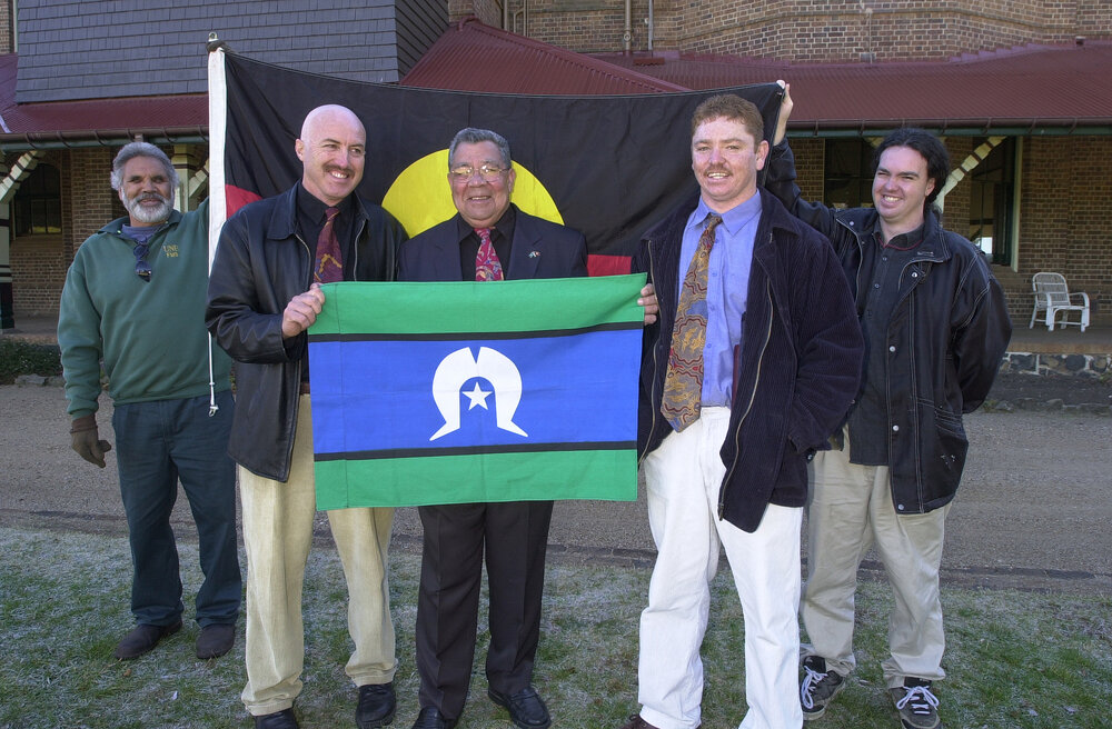 Frank Roberts, Eric Keidge, Tom Taylor, Peter Johnson and Mark Doyle, NAIDOC Week, 2002