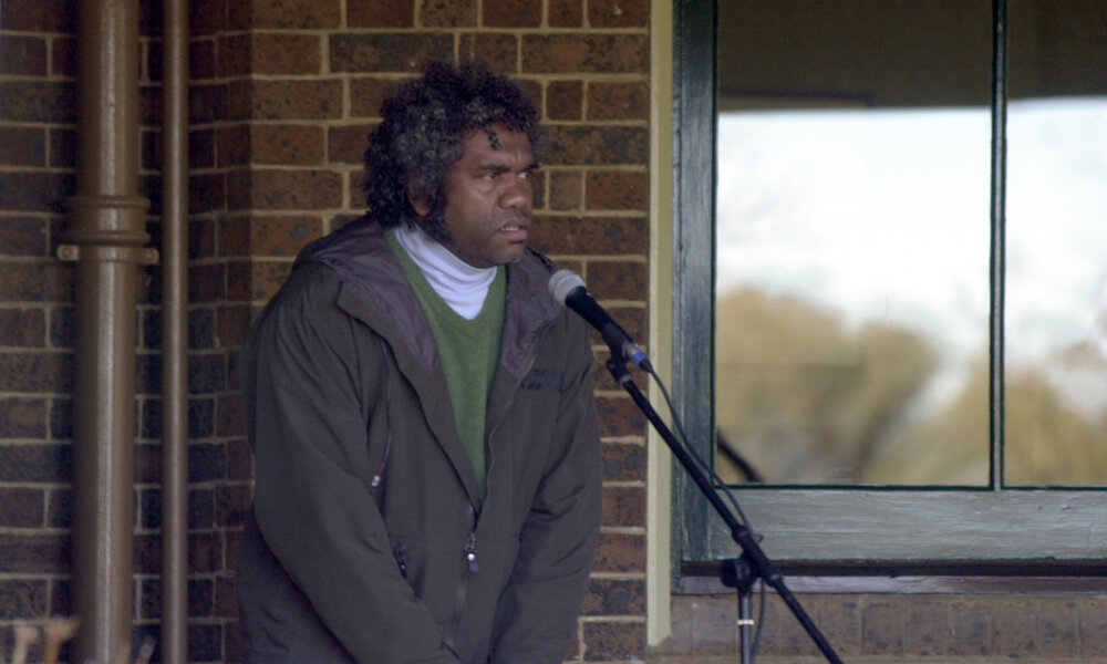 Michael Brogan, speaking at NAIDOC week opening ceremony at UNE, 2002