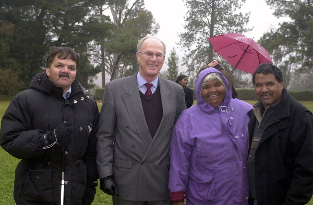 Steve Widders, Rod Gerber, Maisie Kelly, Colin Ahoy, NAIDOC Week Flag Raising,  2001