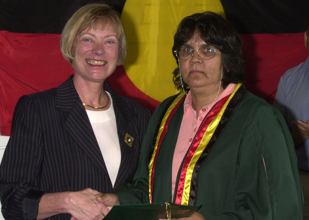 Professor Ingrid Moses with Denise Russell, 2001