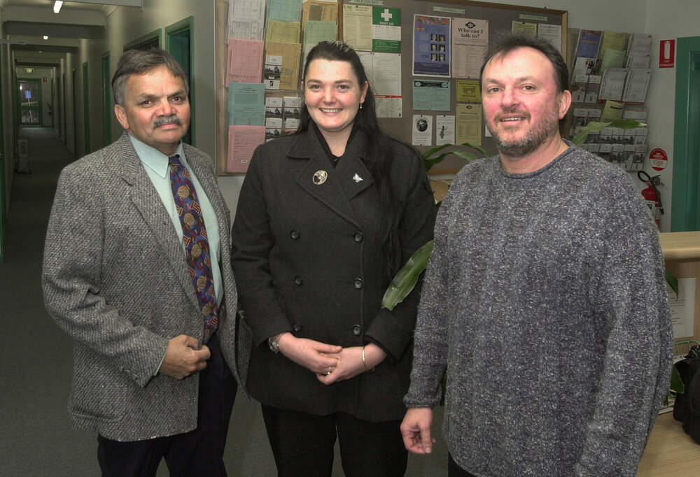 Steve Widders, Caroline Hudson, Russell McDougall, 2002