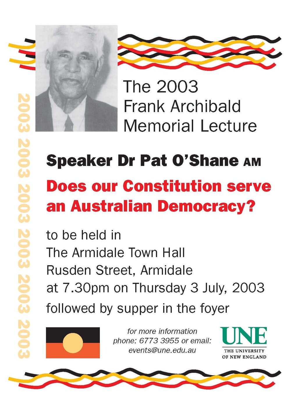 Does Our Constitution Serve an Australian Democracy? &ndash; 2003 Frank Archibald Memorial Lecture