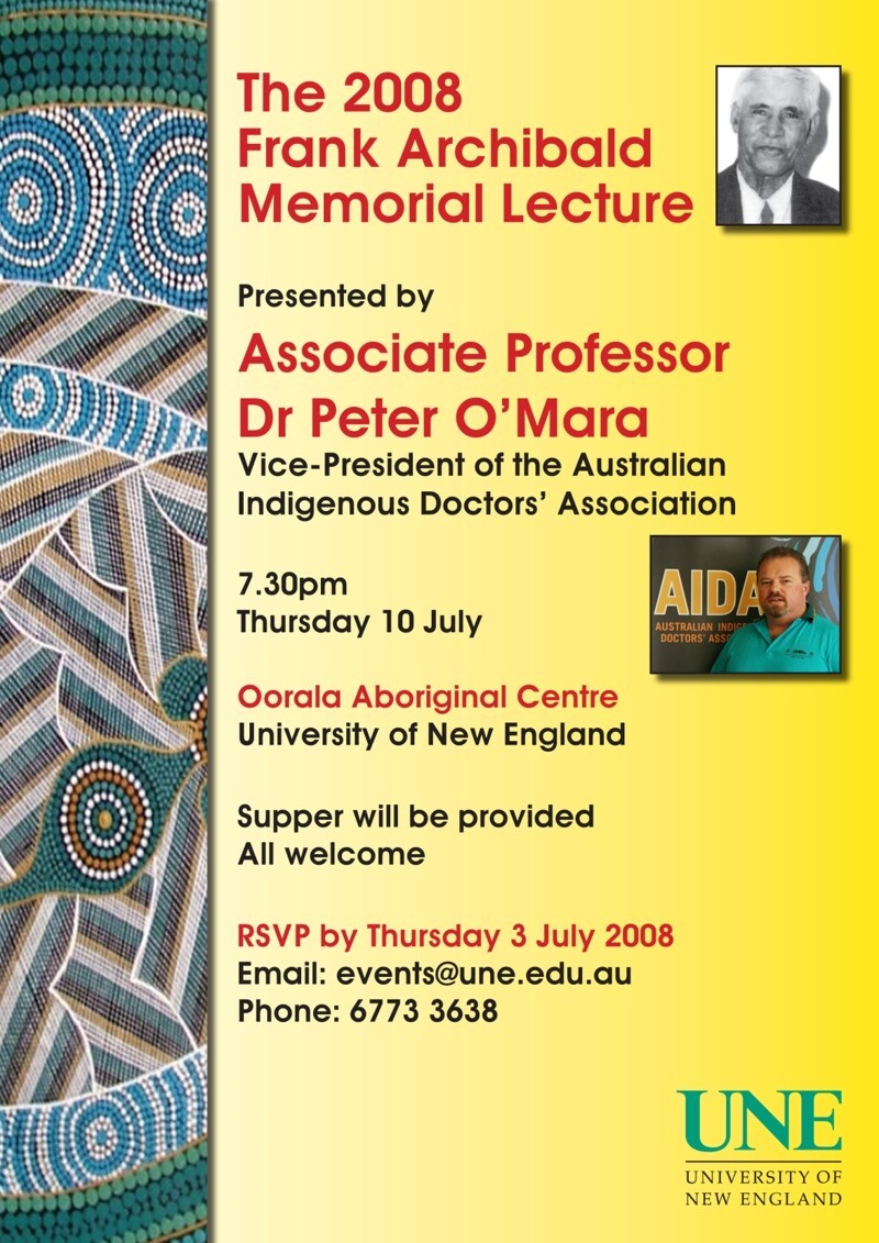 2008 Frank Archibald Memorial Lecture presented by Peter O'Mara