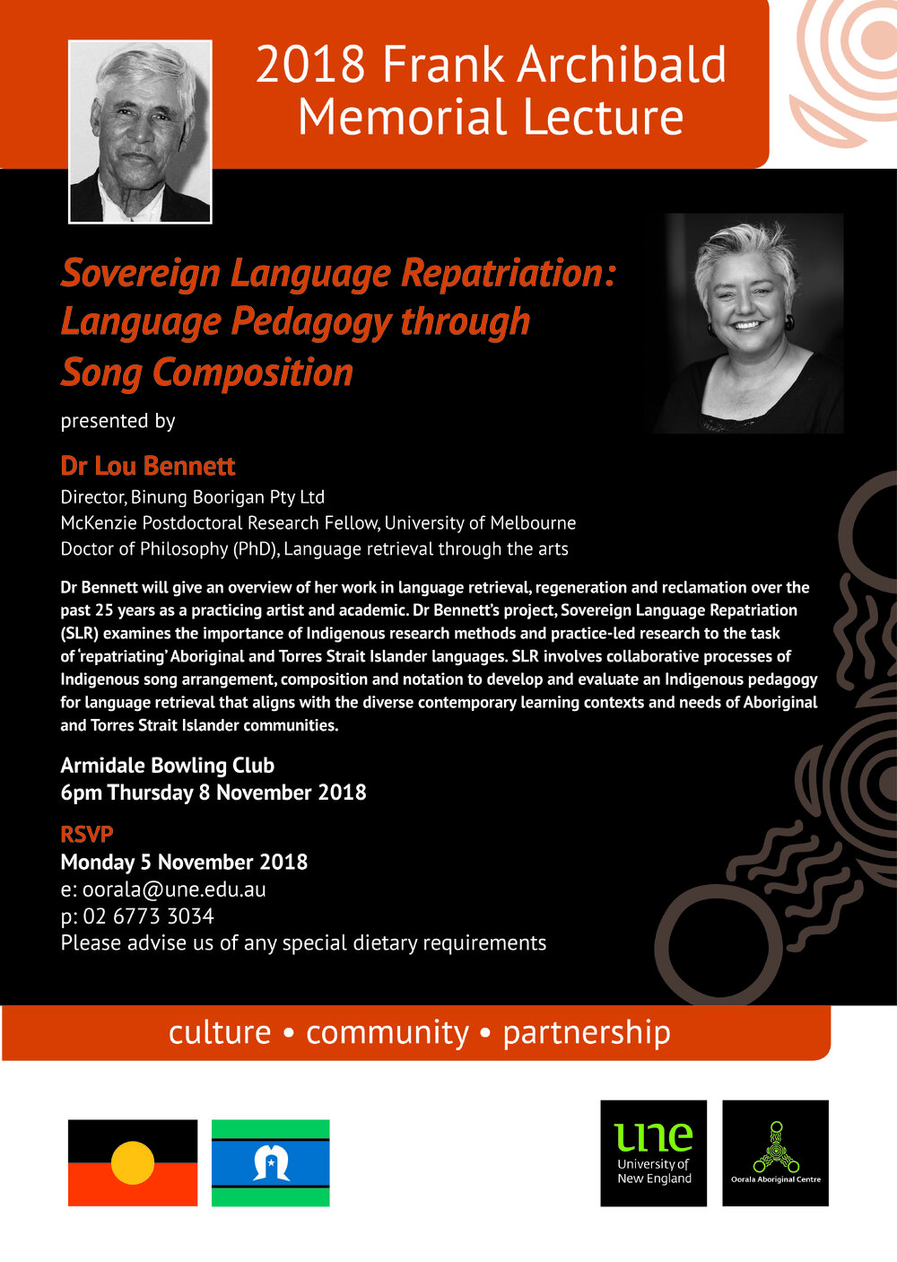 Sovereign Language Repatriation - 2018 Frank Archibald Memorial Lecture Poster