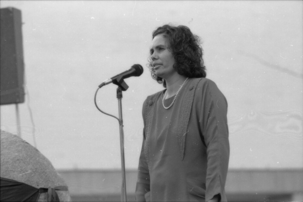 Lynette Riley, speaking at the Ceremony for Aboriginal Education, 1988