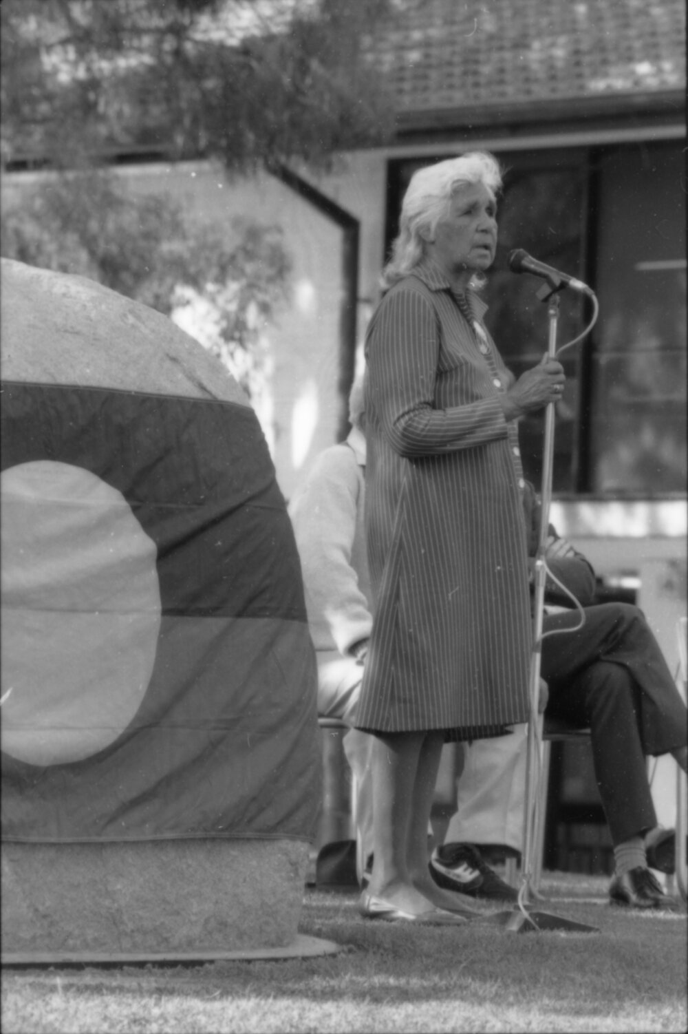 Ethel De Silva speaking at the Commemoration Ceremony for Aboriginal Education, 1988