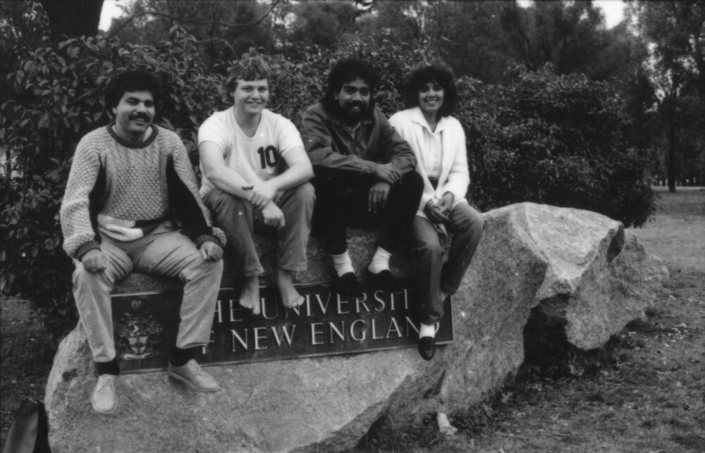Warren Mundine, [Unidentified], Romlie Makak, Cheryl Kitchener, 1986