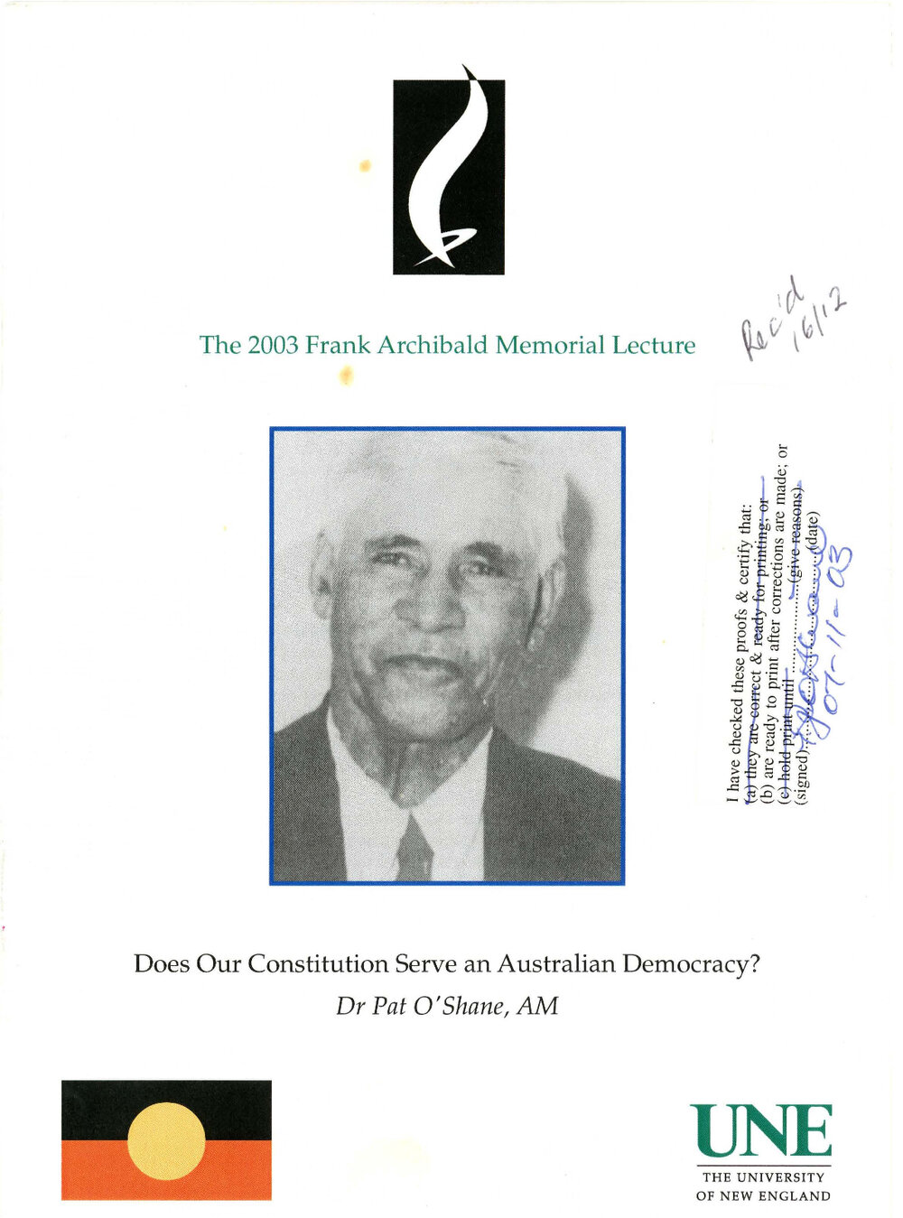 Does our Constitution serve an Australian Democracy? 2003