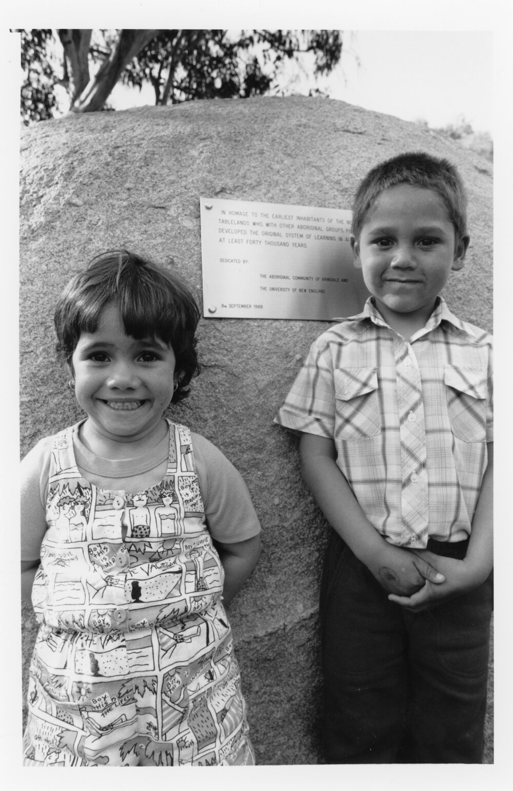 Lisa Waters and Vincent Ahoy, Commemoration Ceremony for Aboriginal Education, 1988