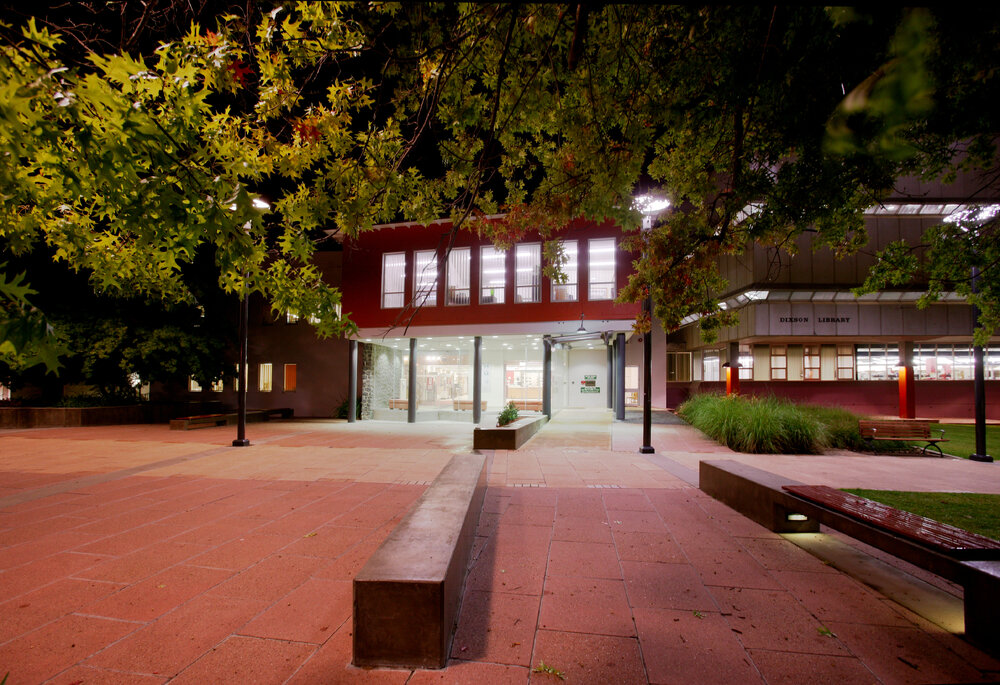 Dixson Library, UNE, at night, 9pm, 2007