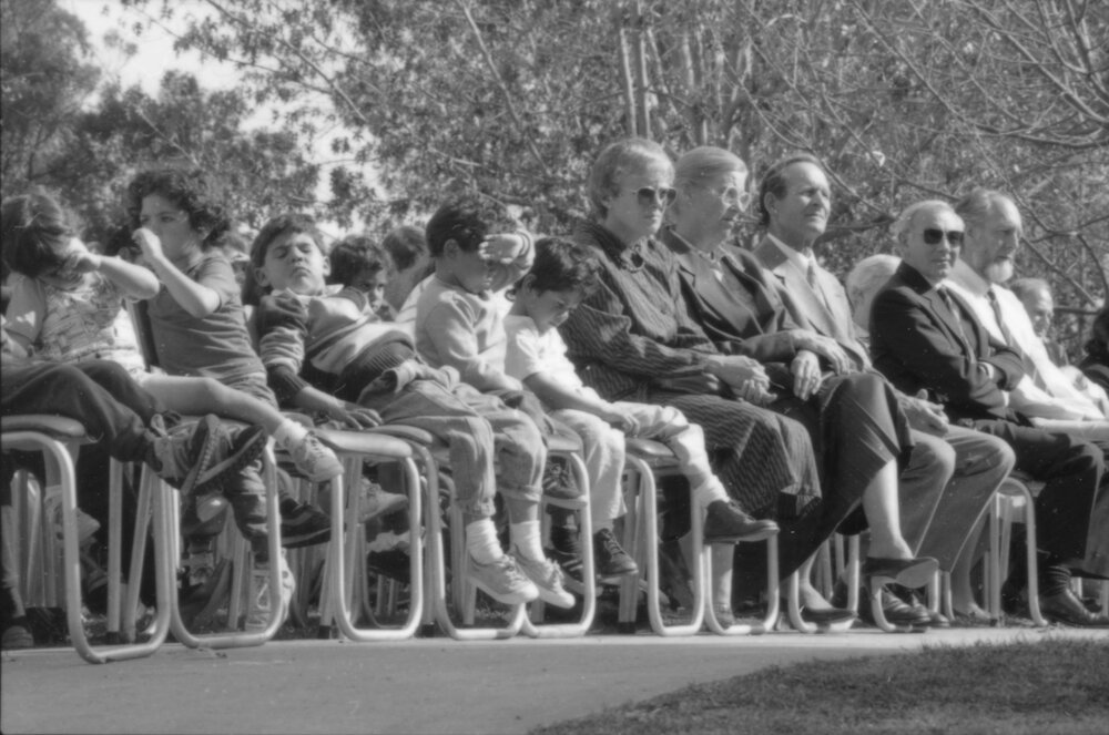 A crowd at the ceremony for Aboriginal Education, 1988