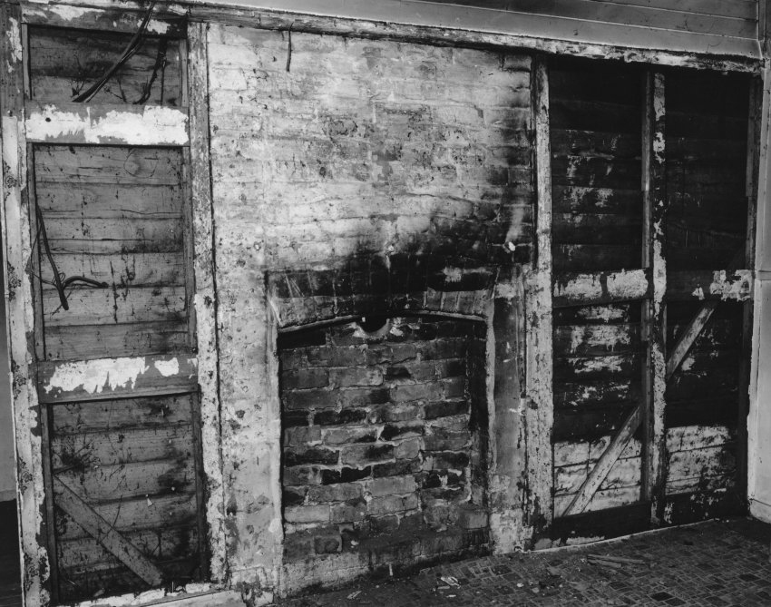 Interior view of a house in Markham Street before renovations