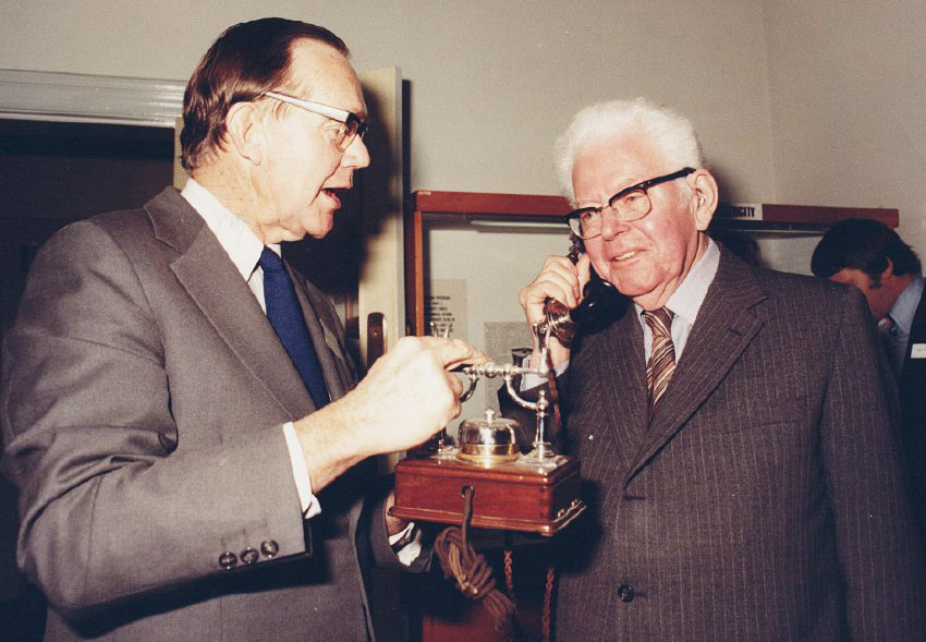 Sir Mark Oliphant and [Alex Lazenby or Milton Gooley ?]