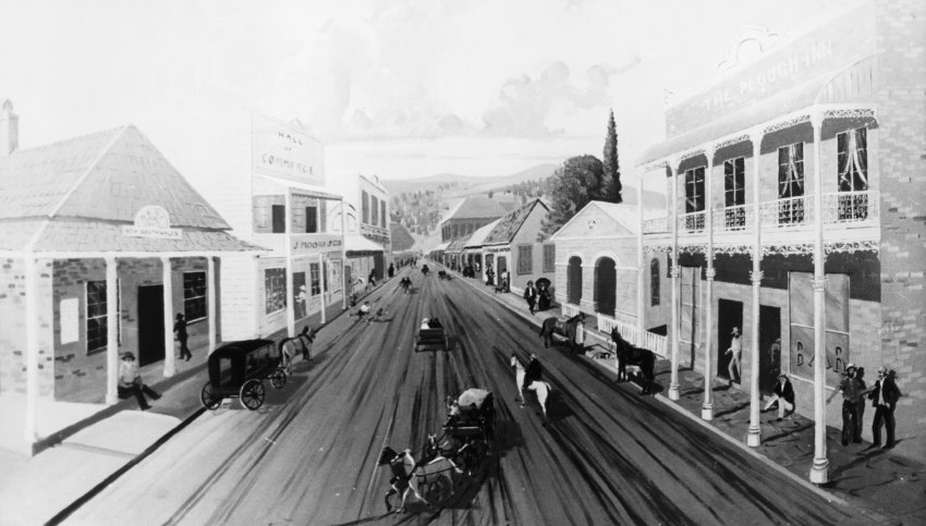 Mural by Fred Roberts in Armidale Folk Museum - Beardy Street buildings