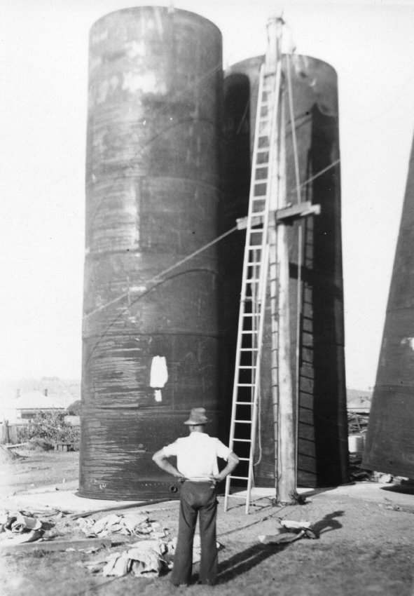 Boiler stack at New England Girls' School, 1938