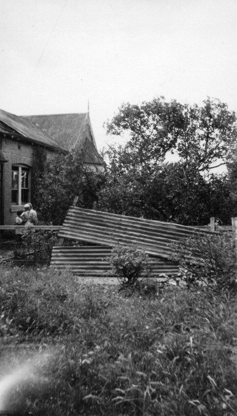 Aftermath of tornado, Armidale, 1954