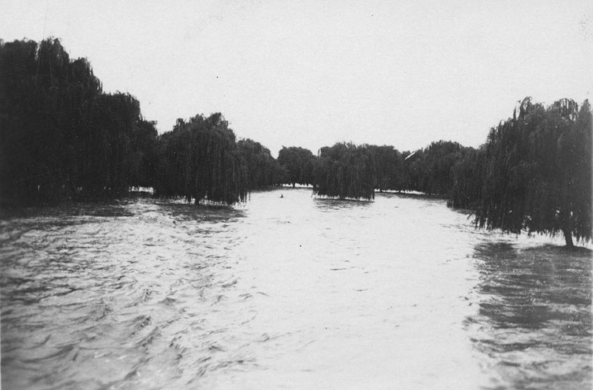 Flood, taken from bridge, looking west, 19 February 1928