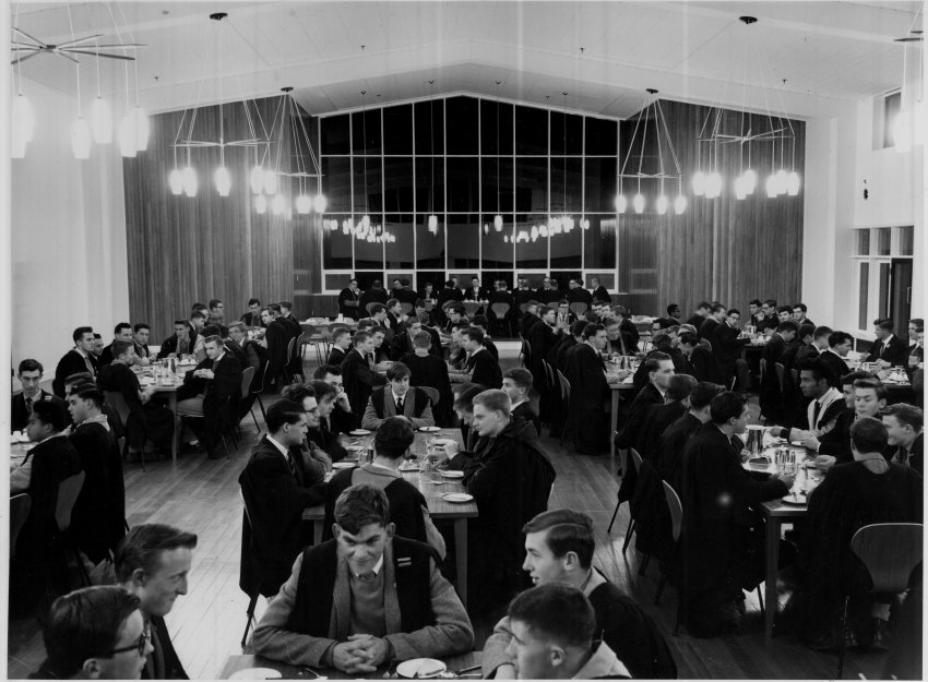 Wright College dining hall - Evening meal in May