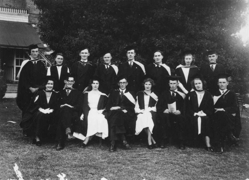 Graduates on Eastern lawn of Booloominbah
