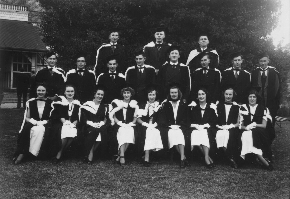 Graduates on Eastern lawn of Booloominbah