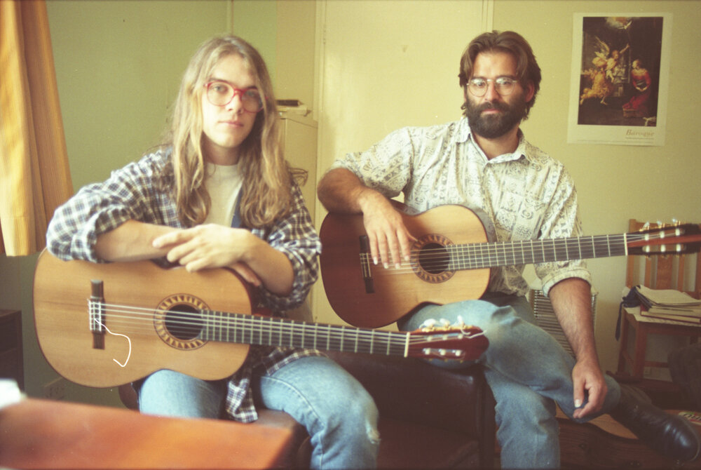 Stephen Tafra and Steve Thorneycroft, with two guitars, UNE, 1995
