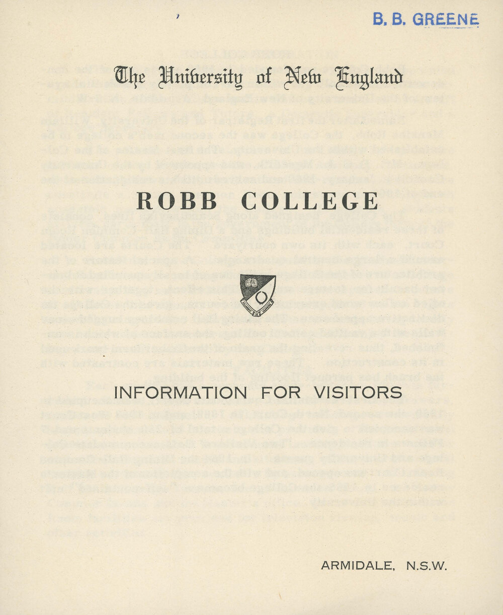 Robb College information for visitors